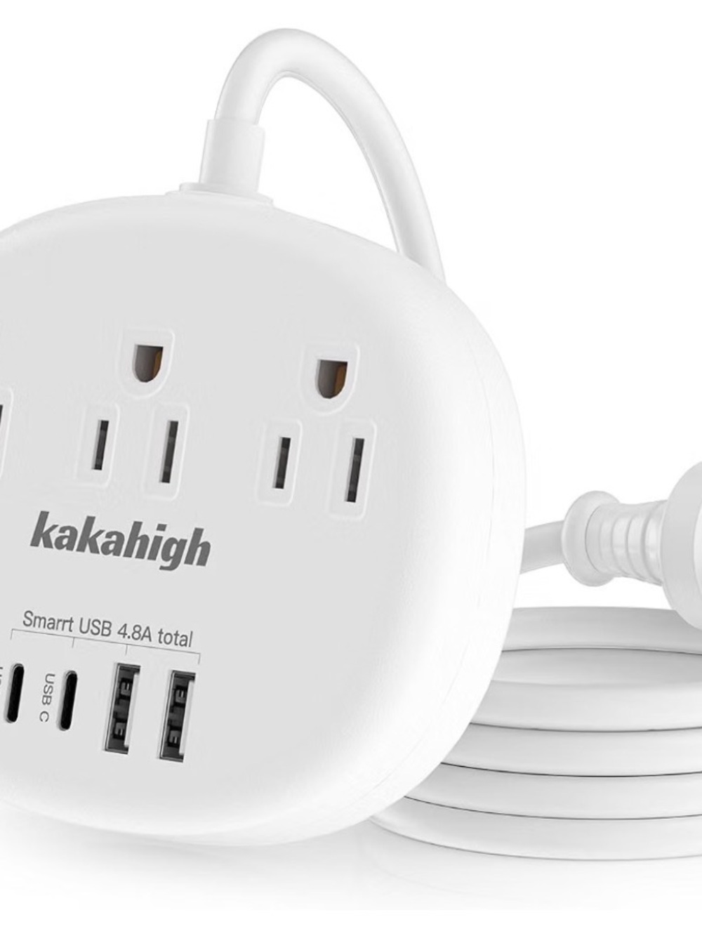 NEW! kakahigh White Multi-Outlet Power Strip with USB Ports